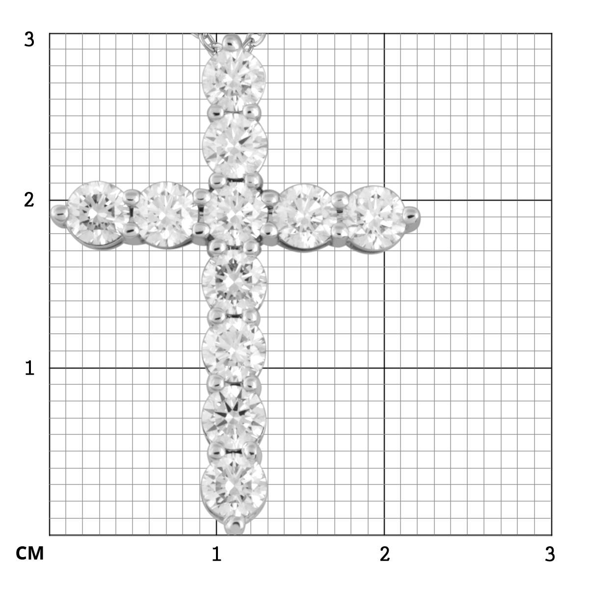 Кулон крест из белого золота с бриллиантами (054386)