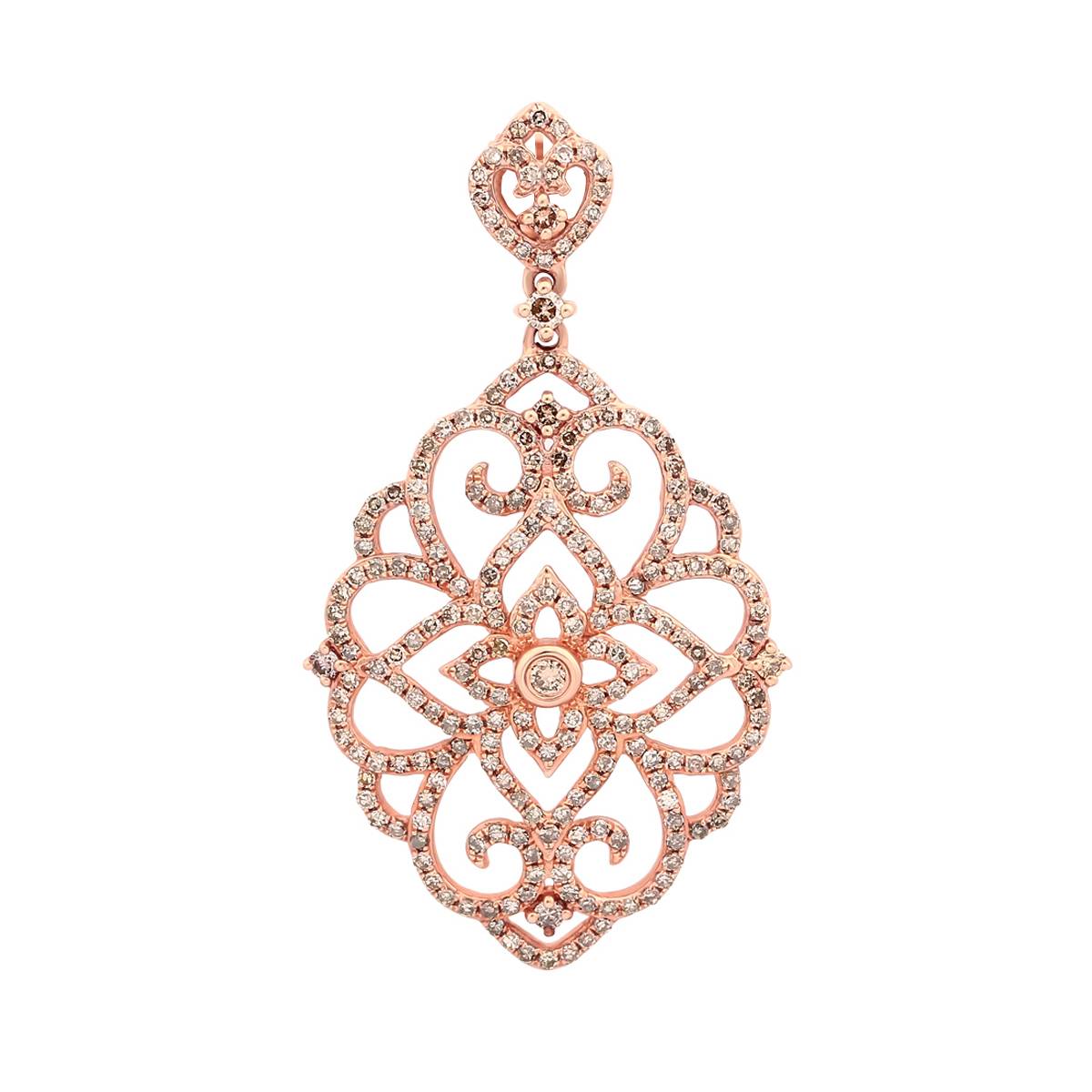 Кулон из красного золота с бриллиантами (046535)