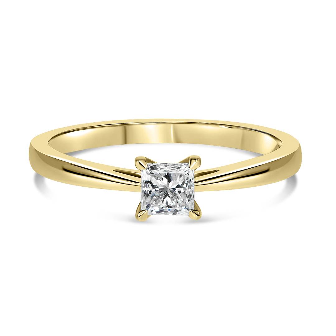 Помолвочное кольцо из жёлтого золота с бриллиантом (060057)