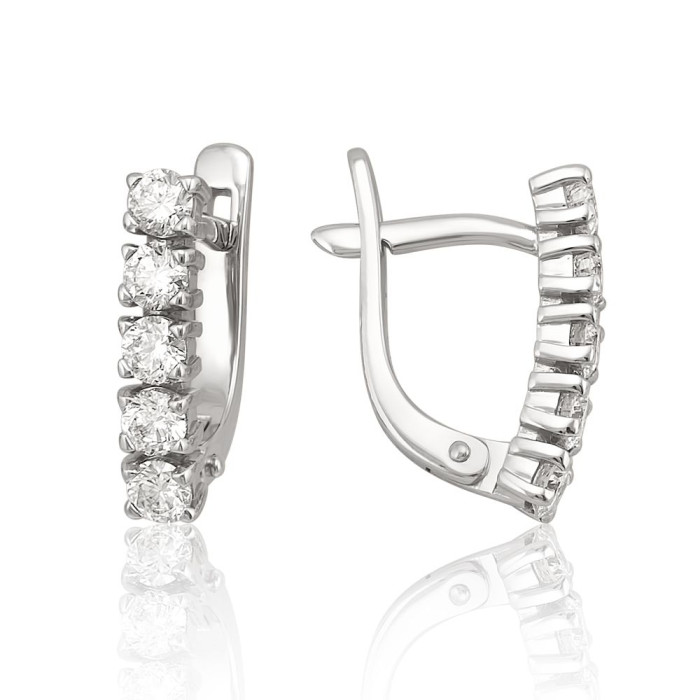 Серьги из белого золота с бриллиантами (052814)