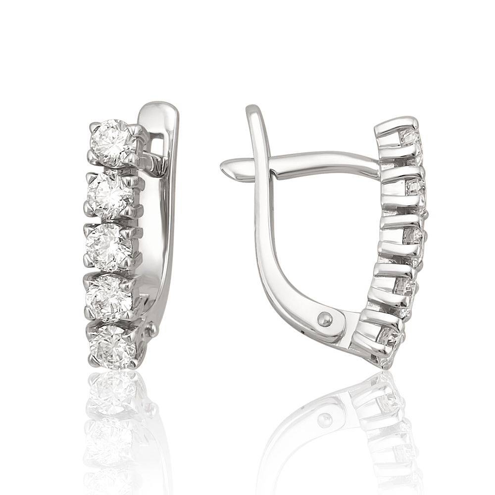 Серьги из белого золота с бриллиантами (052814)