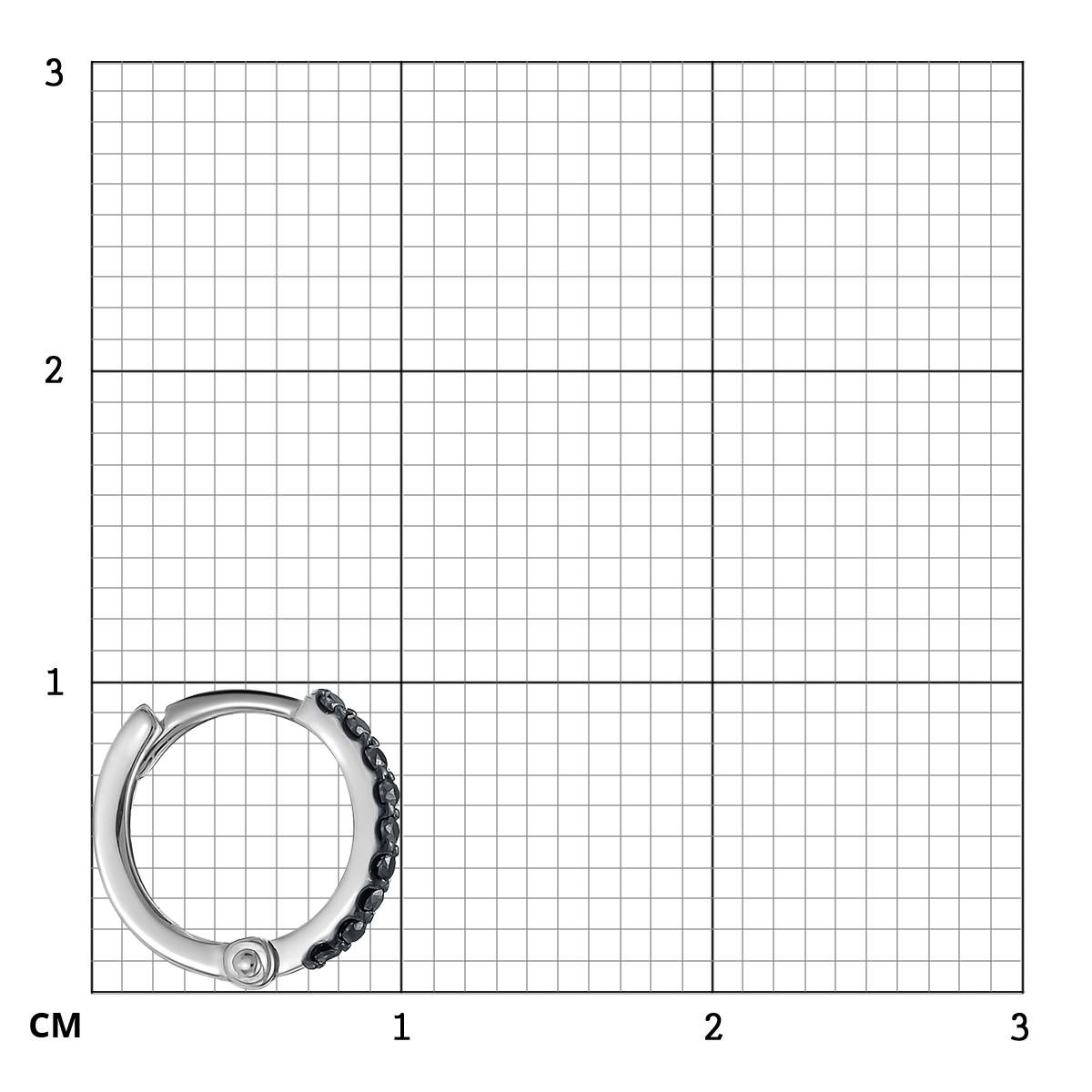 Пирсинг из белого золота с чёрными бриллиантами (053886)