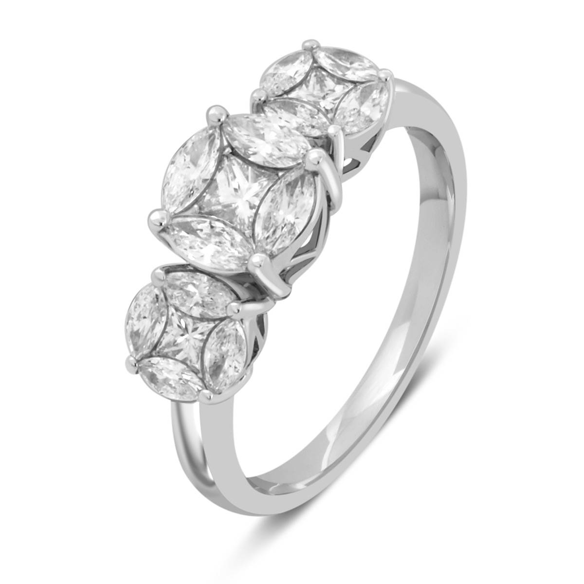 Кольцо из белого золота с бриллиантами (054176)