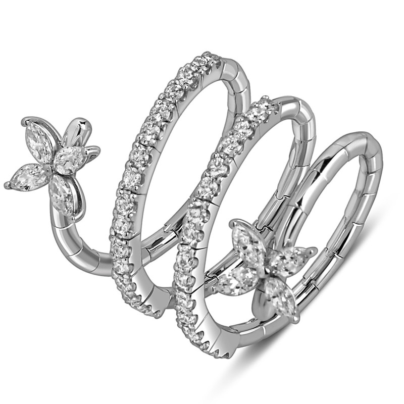 Кольцо из белого золота с бриллиантами (059972)