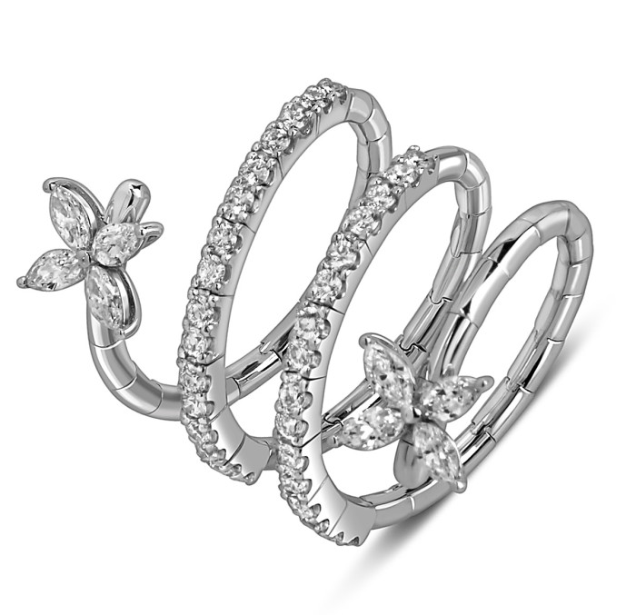 Кольцо из белого золота с бриллиантами (059972)