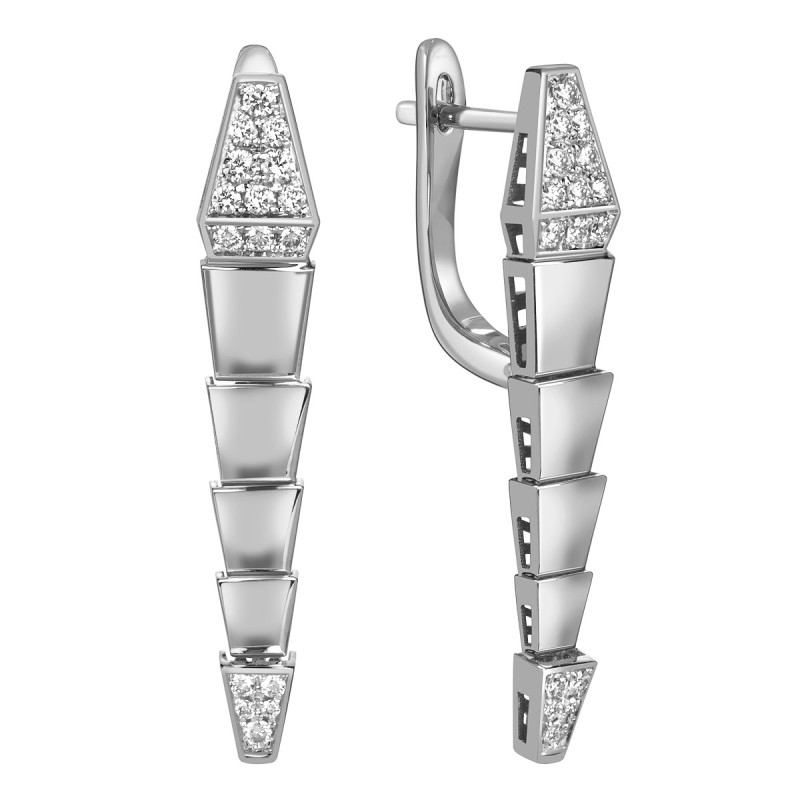 Серьги из белого золота с бриллиантами (061000)