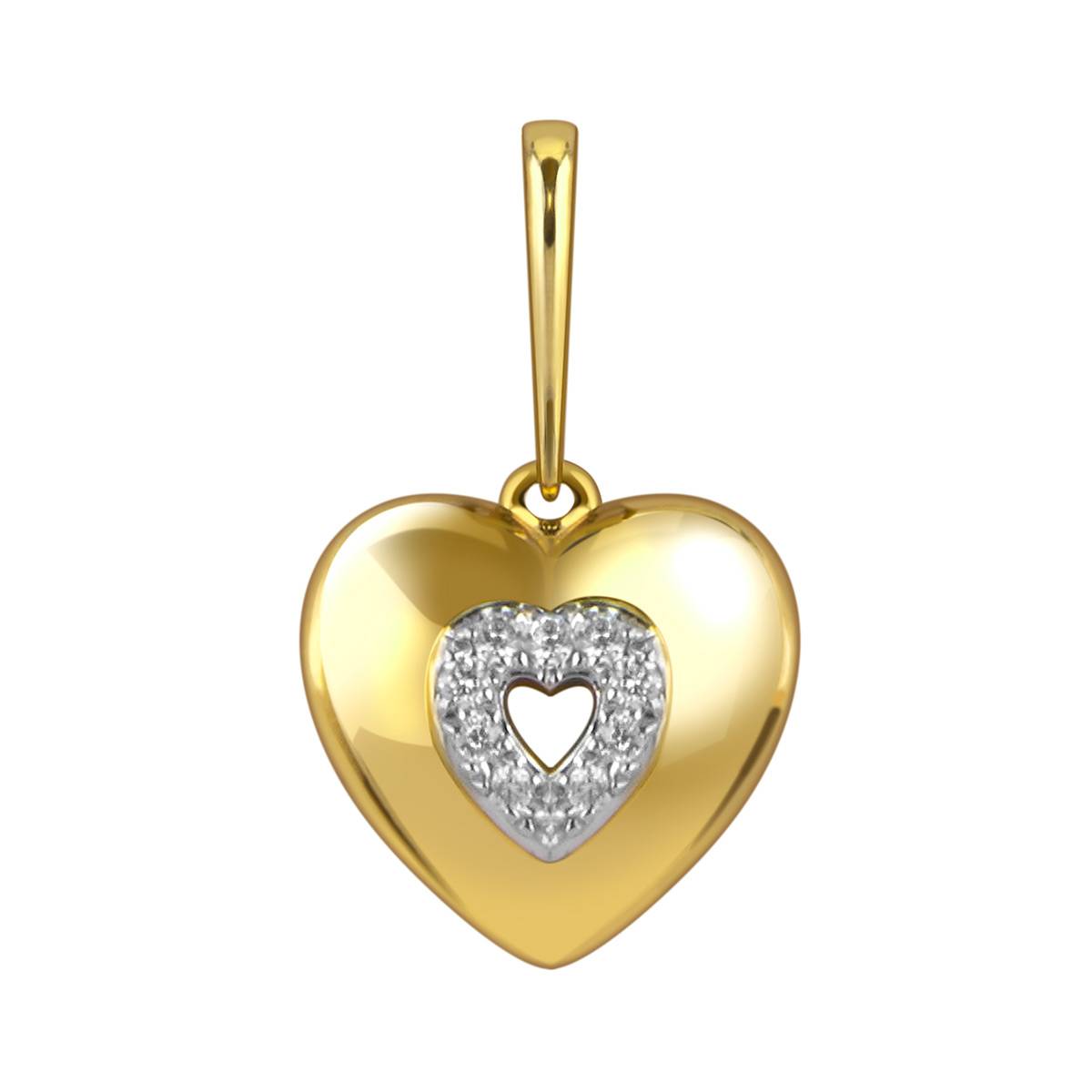 Кулон из жёлтого золота с бриллиантами (048849)