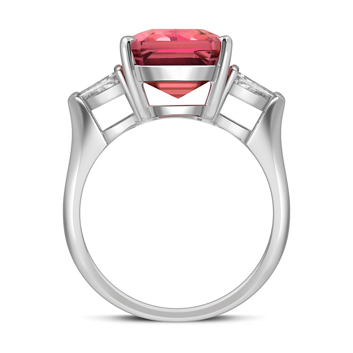 Помолвочное кольцо из белого золота с бриллиантами и тумрмалином (051198)