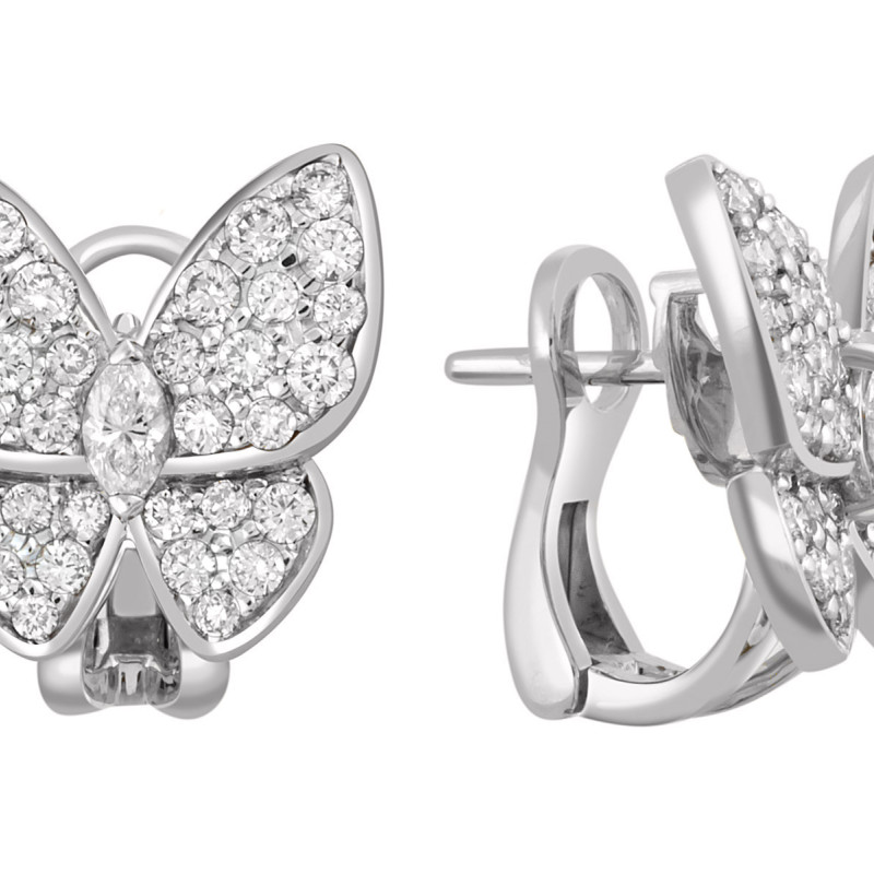 Серьги из белого золота с бриллиантами 