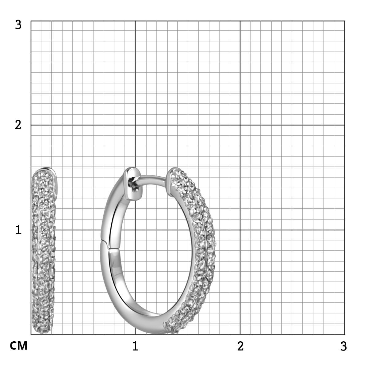 Серьги конго из белого золота с бриллиантами (059597)