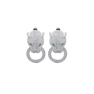 Серьги из белого золота с фианитами (058576)
