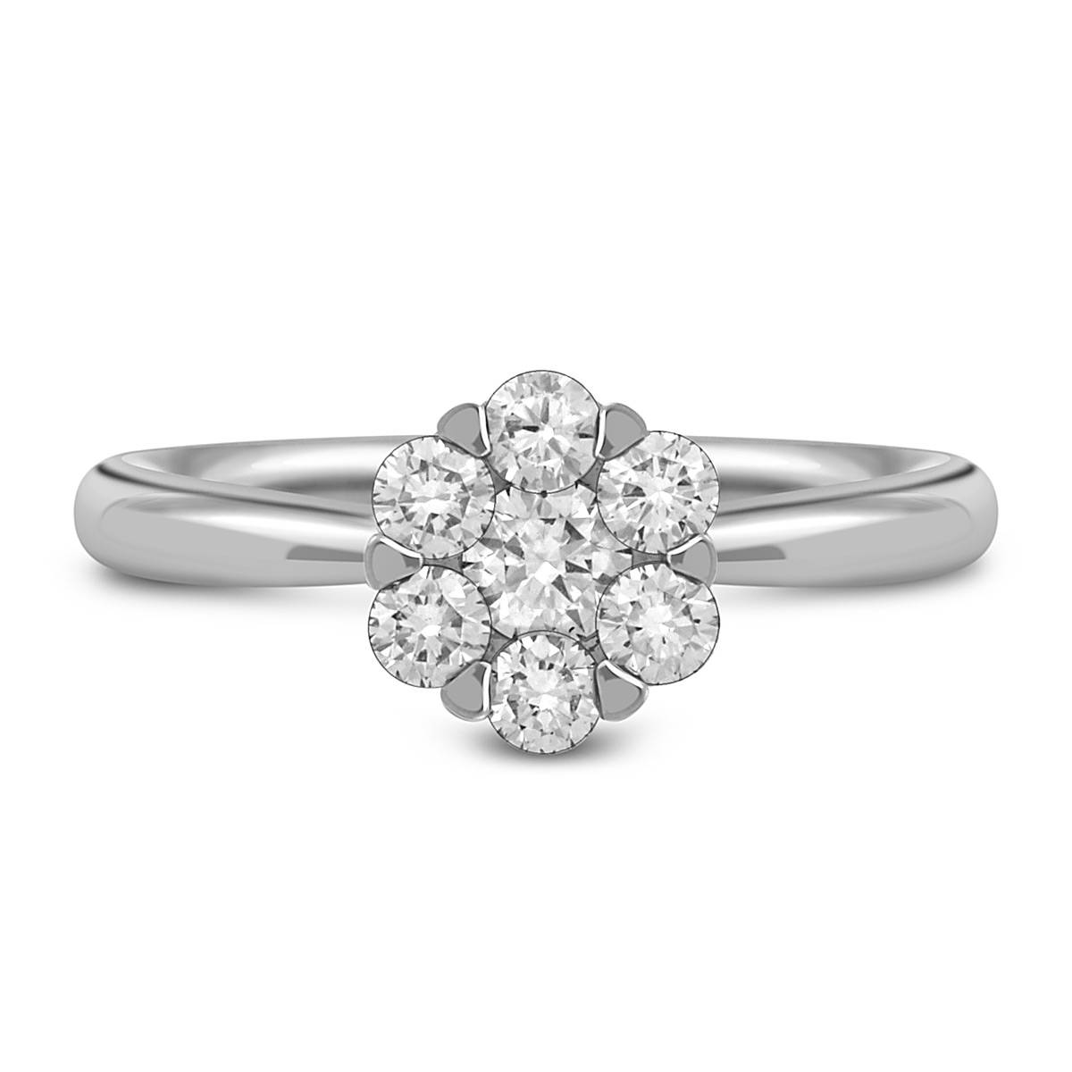 Кольцо из белого золота с бриллиантами 