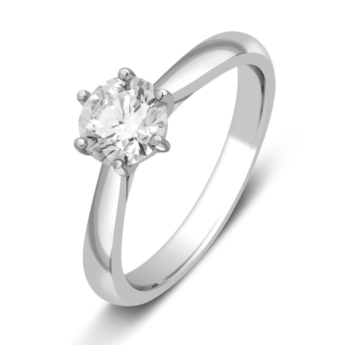 Помолвочное  кольцо из белого золота с бриллиантом (027182)