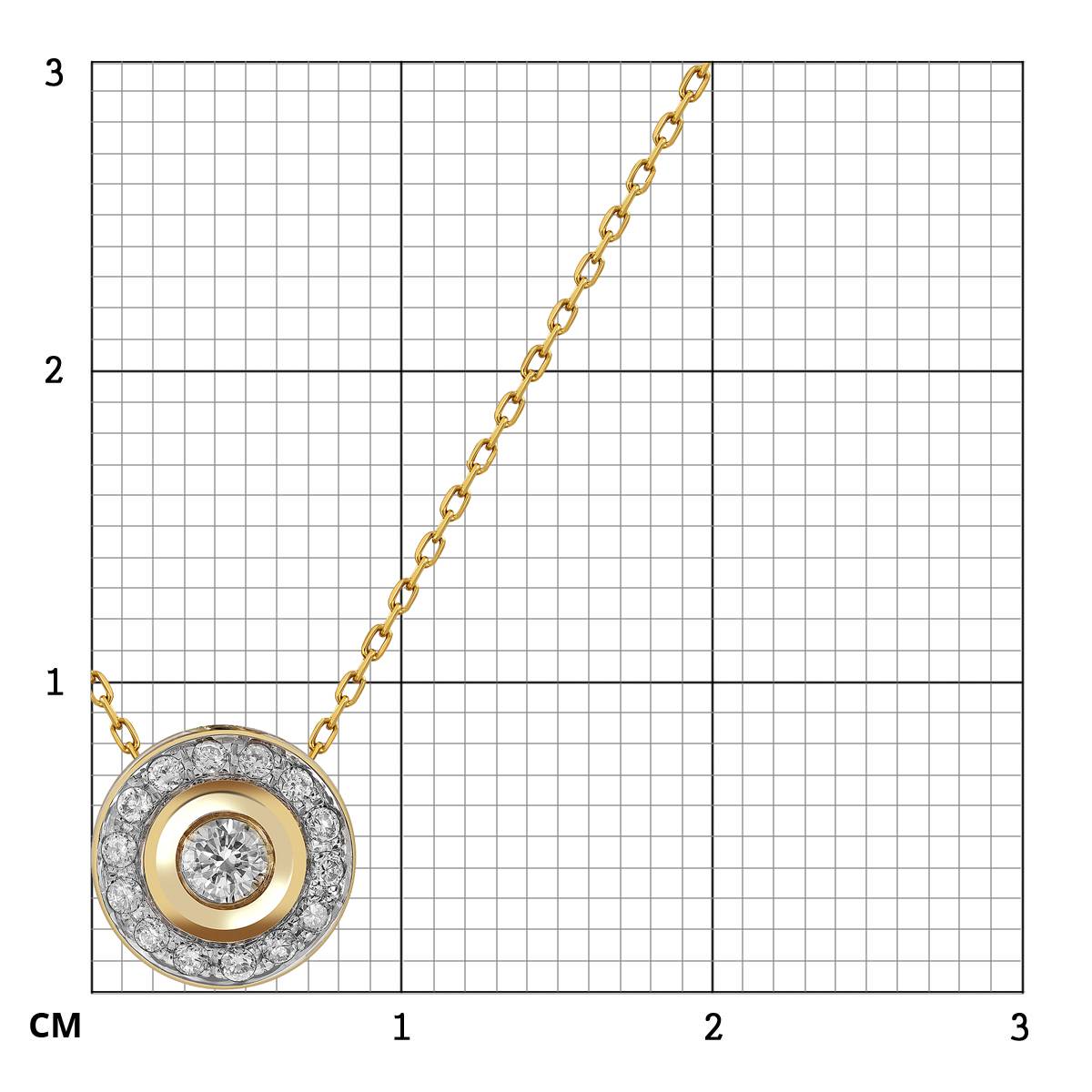 Колье из жёлтого золота с бриллиантами (043754)