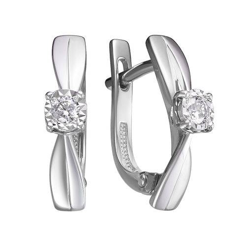 Серьги из белого золота с бриллиантами (040020)