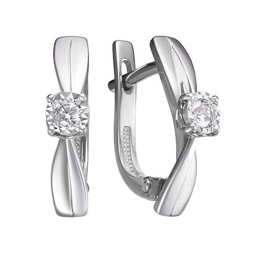 Серьги из белого золота с бриллиантами (040020)