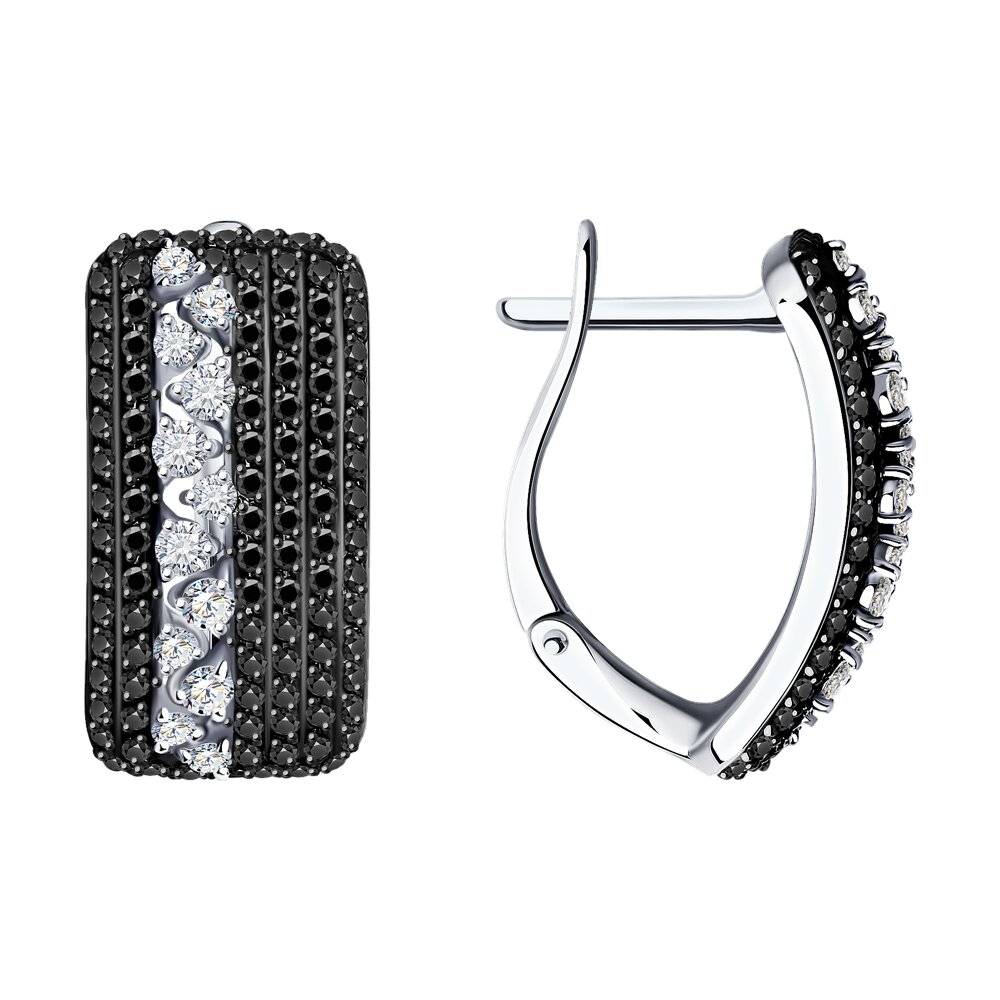 Серьги из белого золота с бриллиантами (052976)