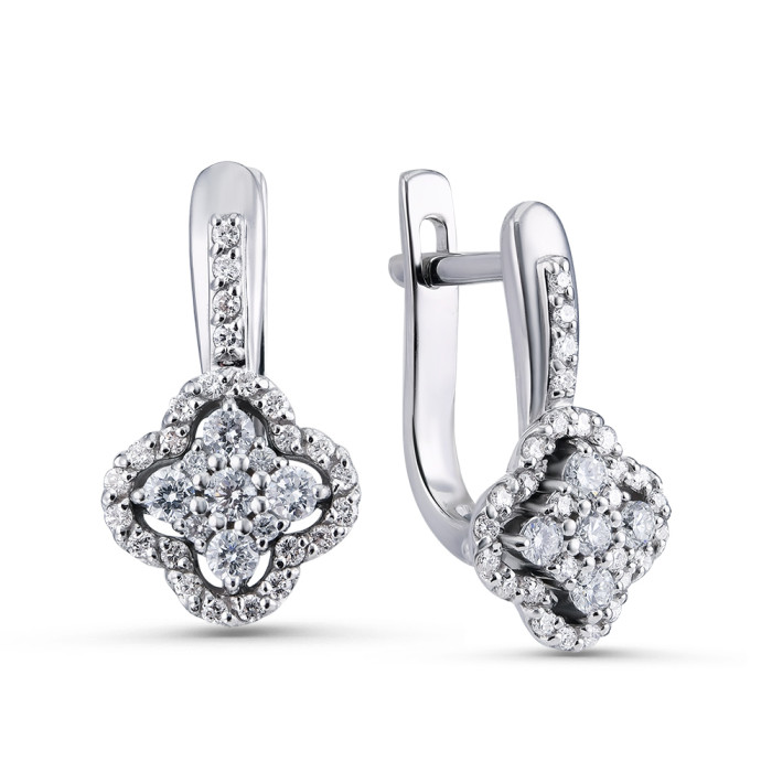 Серьги из белого золота с бриллиантами (051458)