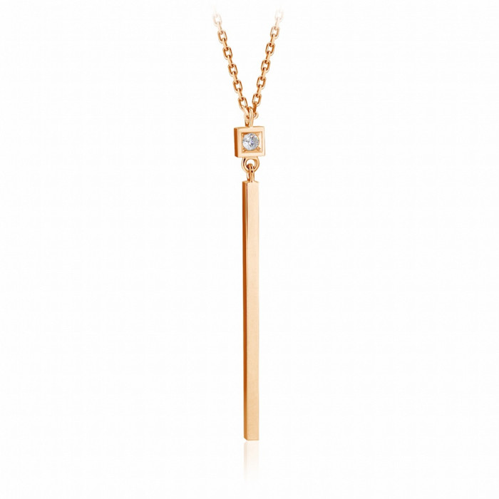 Колье из красного золота с бриллиантом (047751)