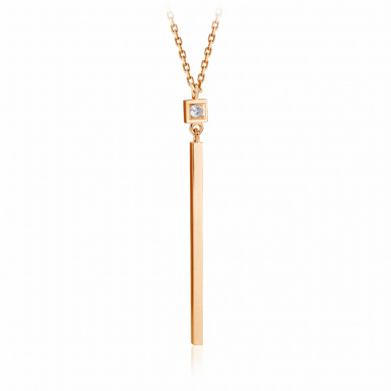 Колье из красного золота с бриллиантом (047751)