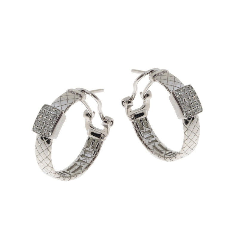 Серьги из белого золота с бриллиантами (050708)