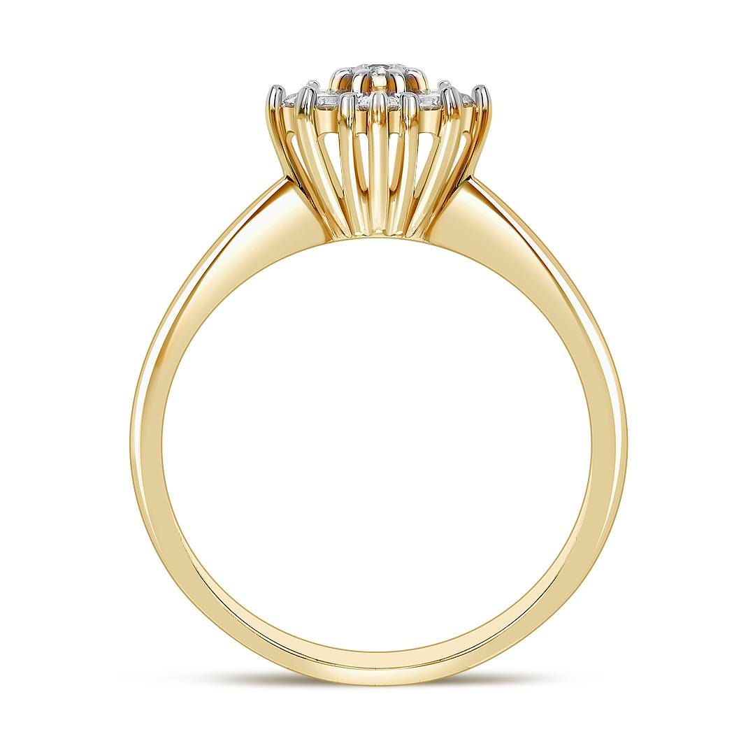 Кольцо из жёлтого золота с бриллиантами (039645)