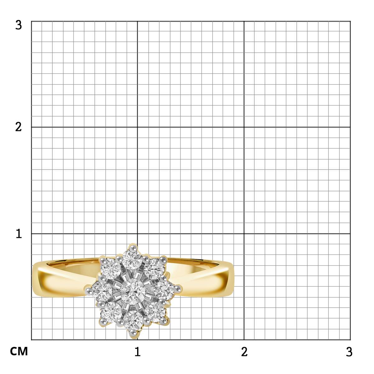 Кольцо из жёлтого золота с бриллиантами (039645)