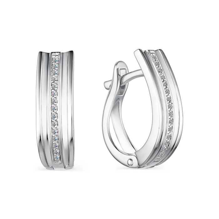 Серьги из белого золота с бриллиантами (044328)