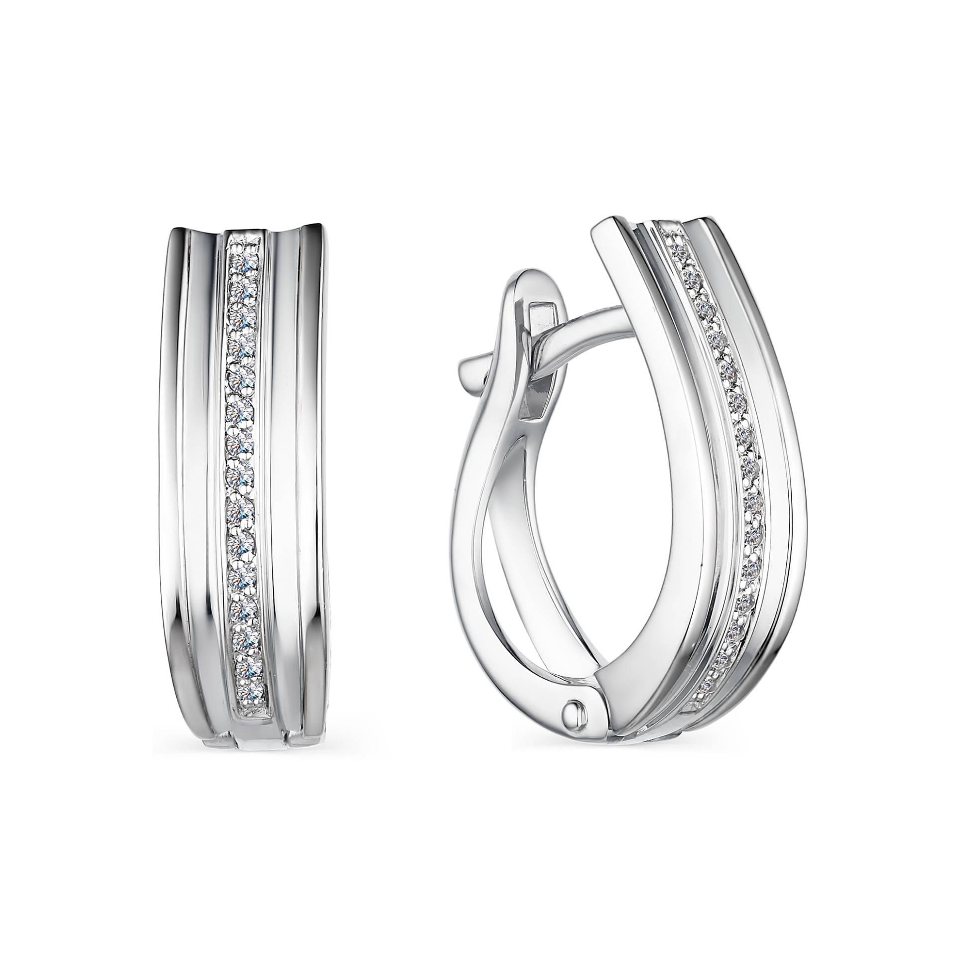 Серьги из белого золота с бриллиантами (044328)