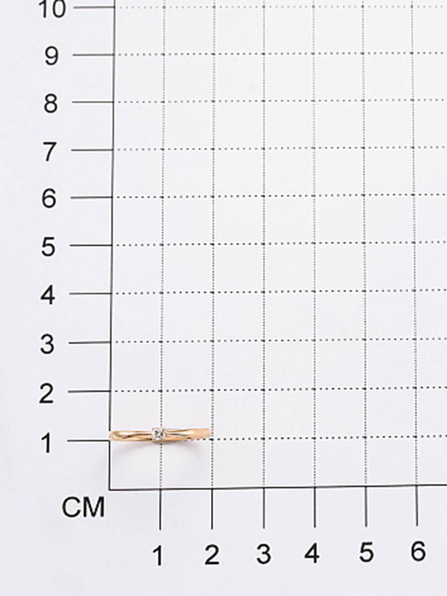 Помолвочное кольцо из красного золота с бриллиантом (031309)