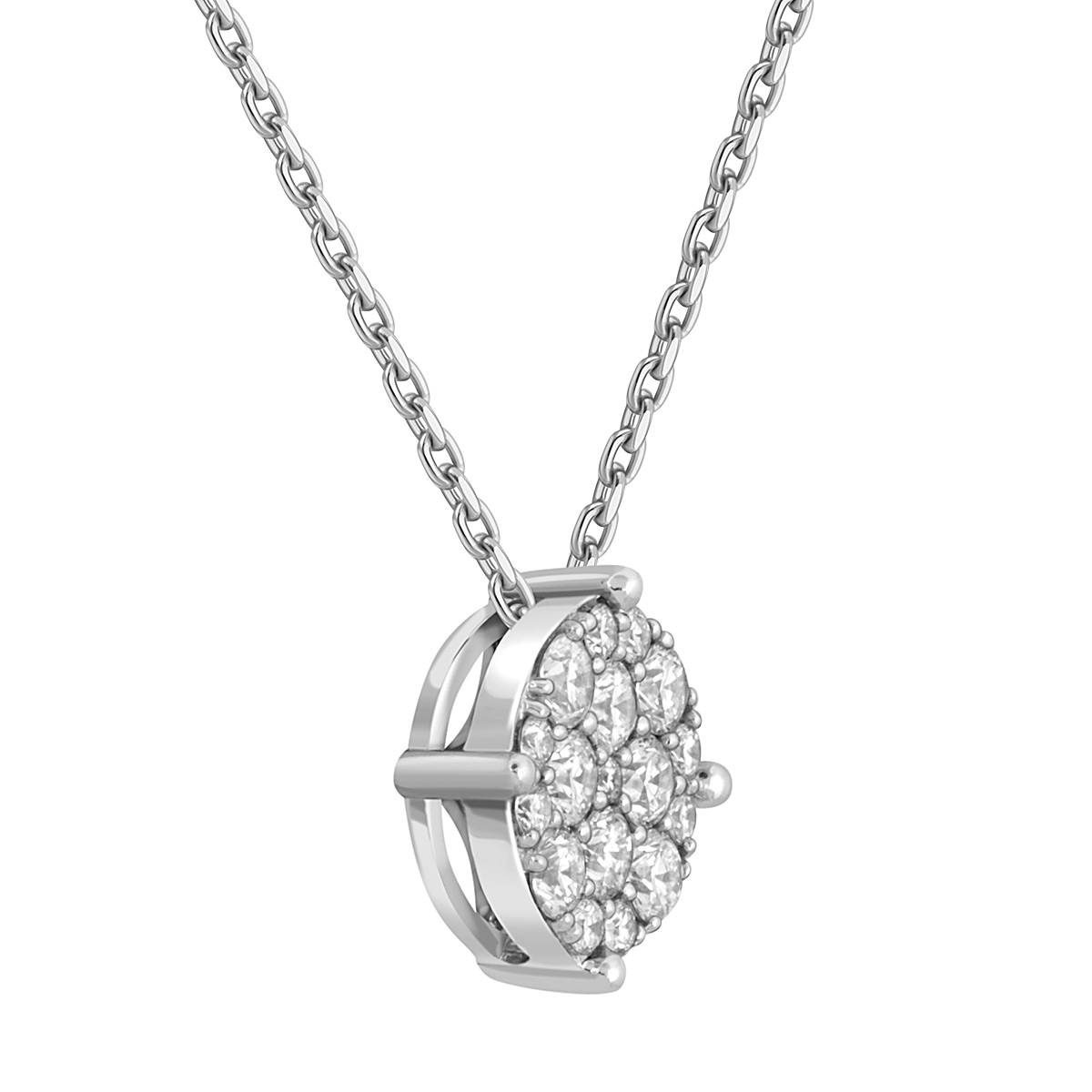 Кулон из белого золота с бриллиантами (043654)