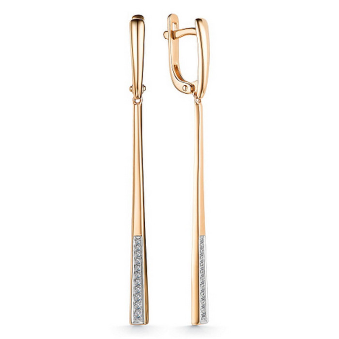 Серьги из красного золота с бриллиантами (049610)