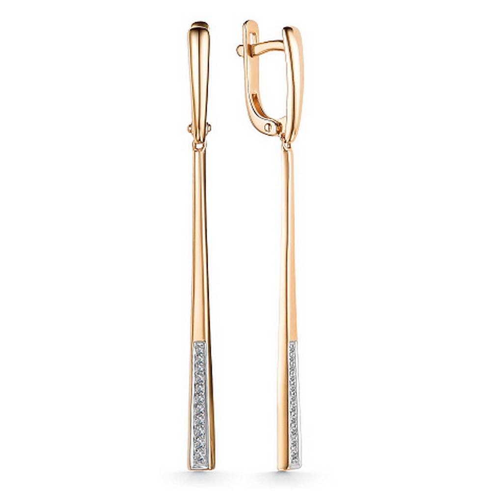 Серьги из красного золота с бриллиантами (049610)