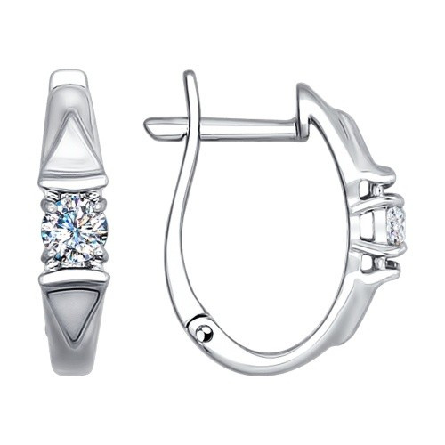 Серьги из белого золота с бриллиантами (027907)