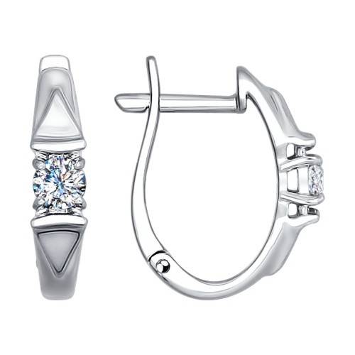 Серьги из белого золота с бриллиантами (027907)