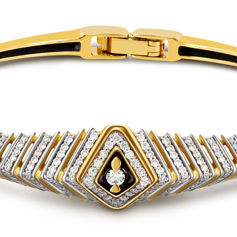 Браслет из жёлтого золота с бриллиантами (047711)