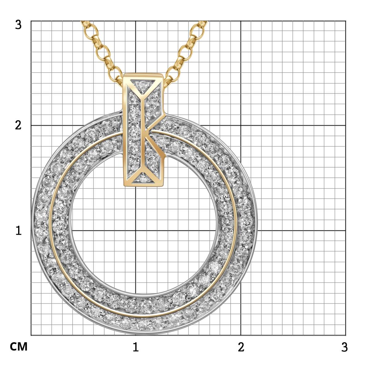 Колье из жёлтого золота с бриллиантами (053830)
