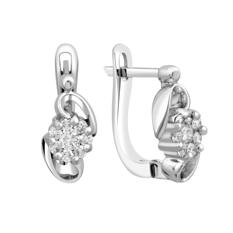 Серьги из белого золота с бриллиантами (023871)
