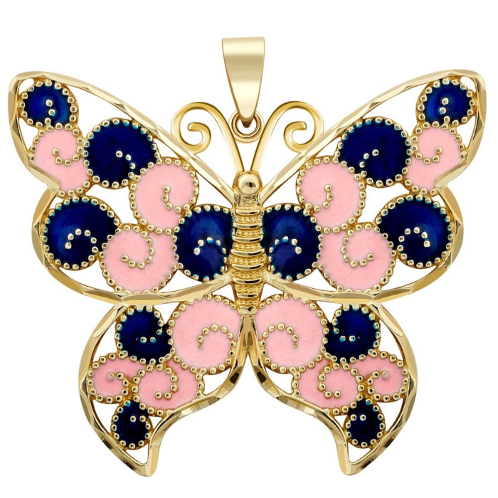 Кулон из жёлтого золота с эмалью (017792)