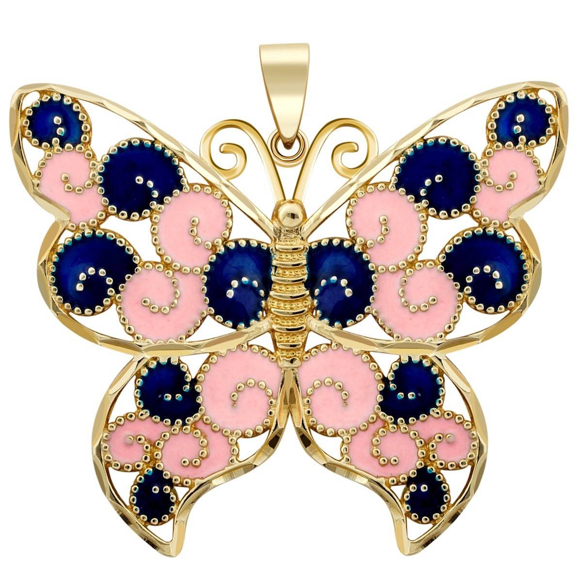 Кулон из жёлтого золота с эмалью (017792)