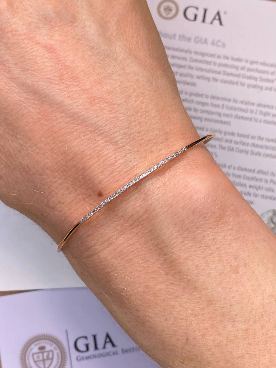 Браслет из красного золота с бриллиантами (040798)