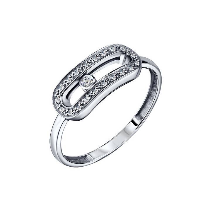 Кольцо из белого золота с бриллиантами (061034)