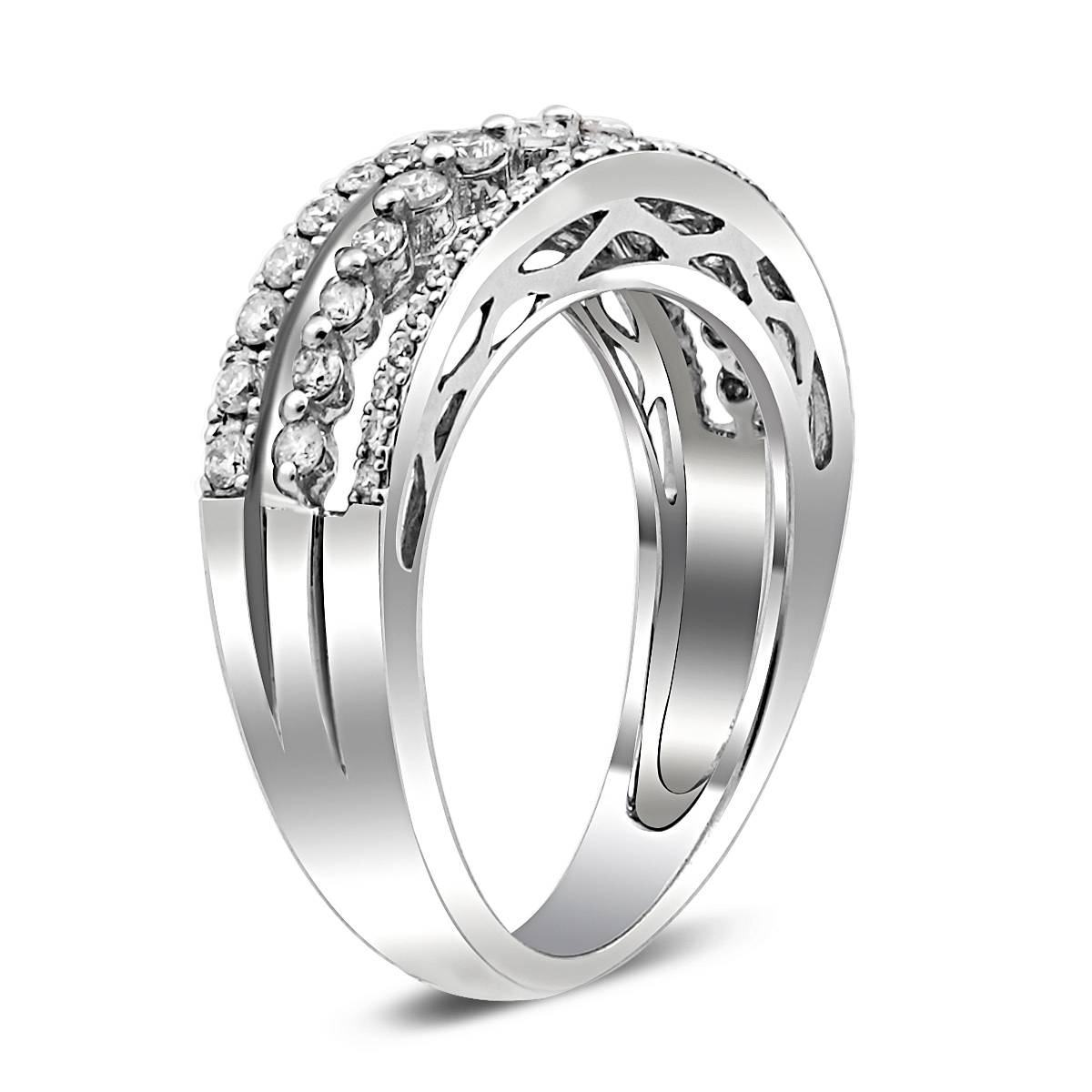 Кольцо из белого золота с бриллиантами (018650)