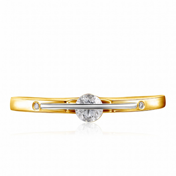 Помолвочное кольцо из жёлтого золота "Танцующий бриллиант" (047775)