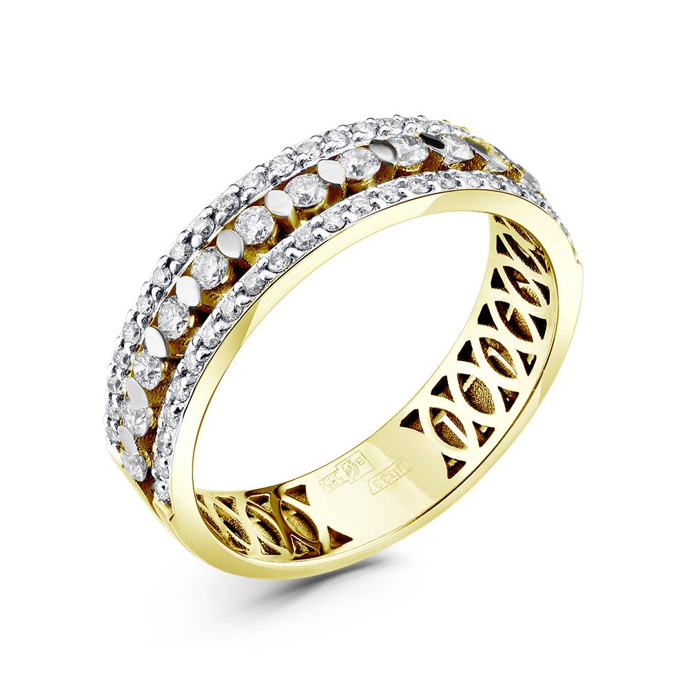 Кольцо из жёлтого золота с бриллиантами (054420)