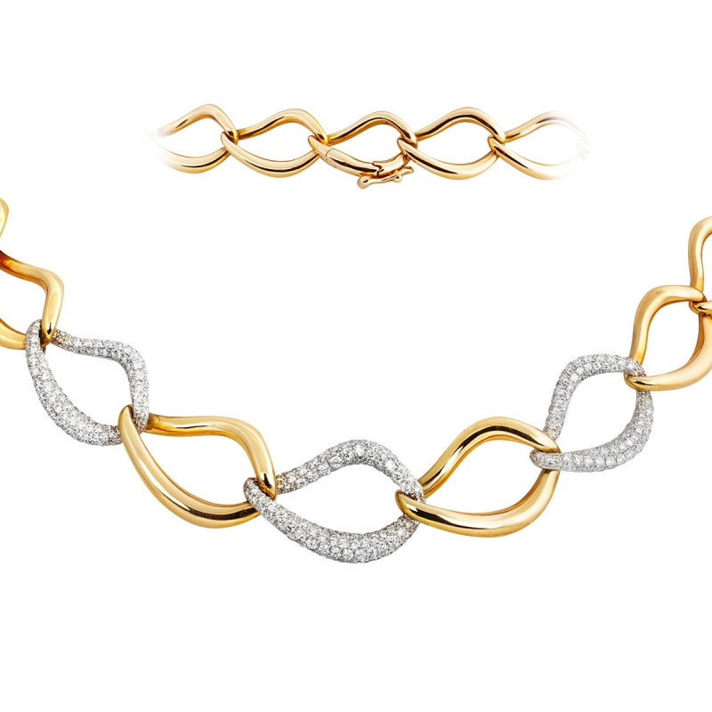 Колье из комбинированного золота с бриллиантами  (002987)