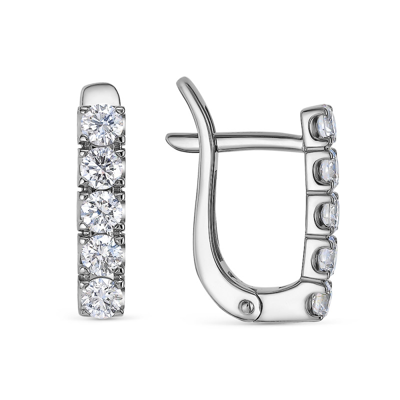 Серьги из белого золота с бриллиантами (053034)