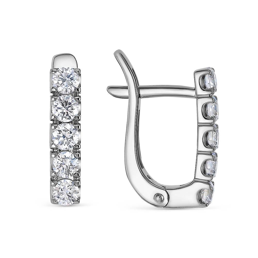 Серьги из белого золота с бриллиантами (053034)