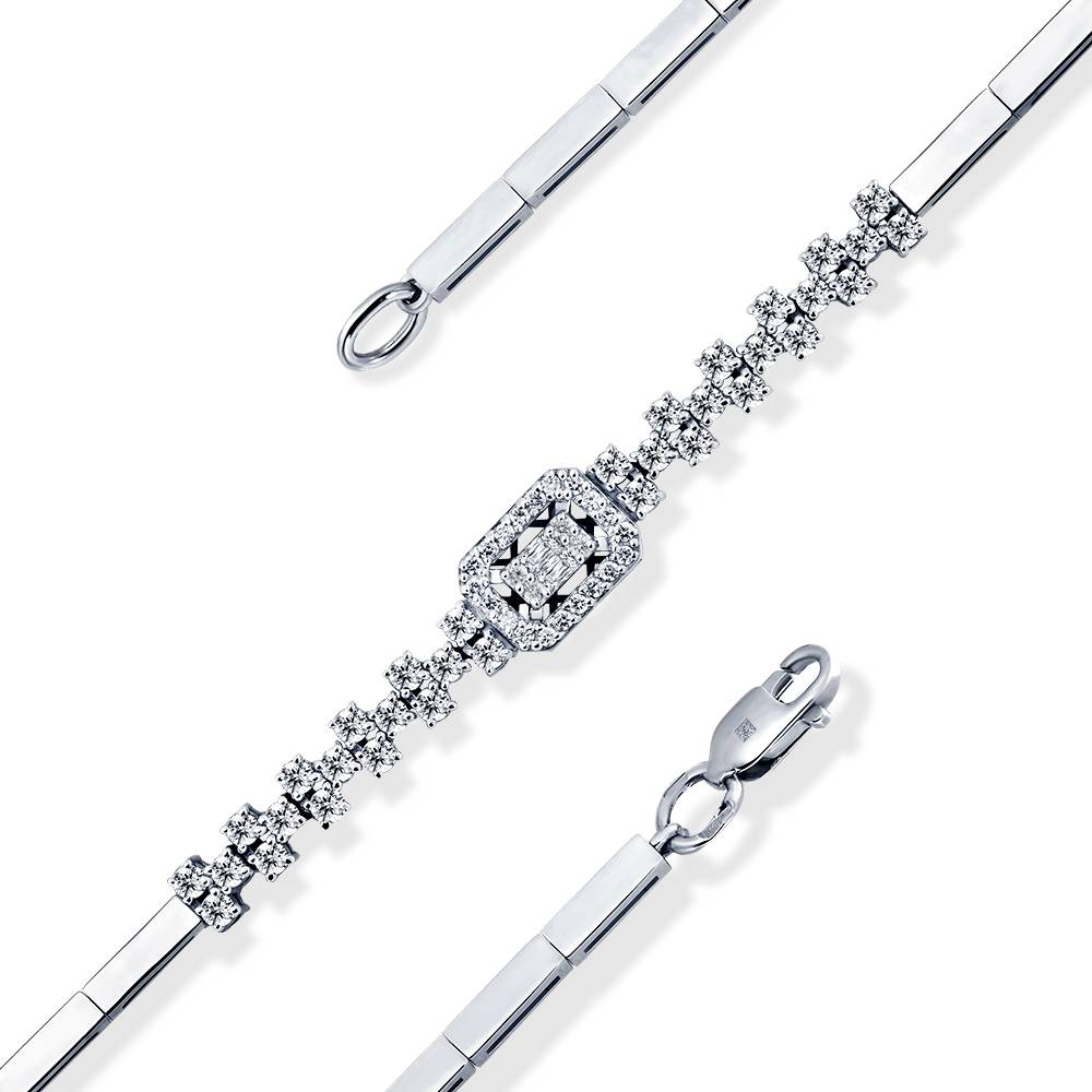 Браслет из белого золота с бриллиантами (060886)