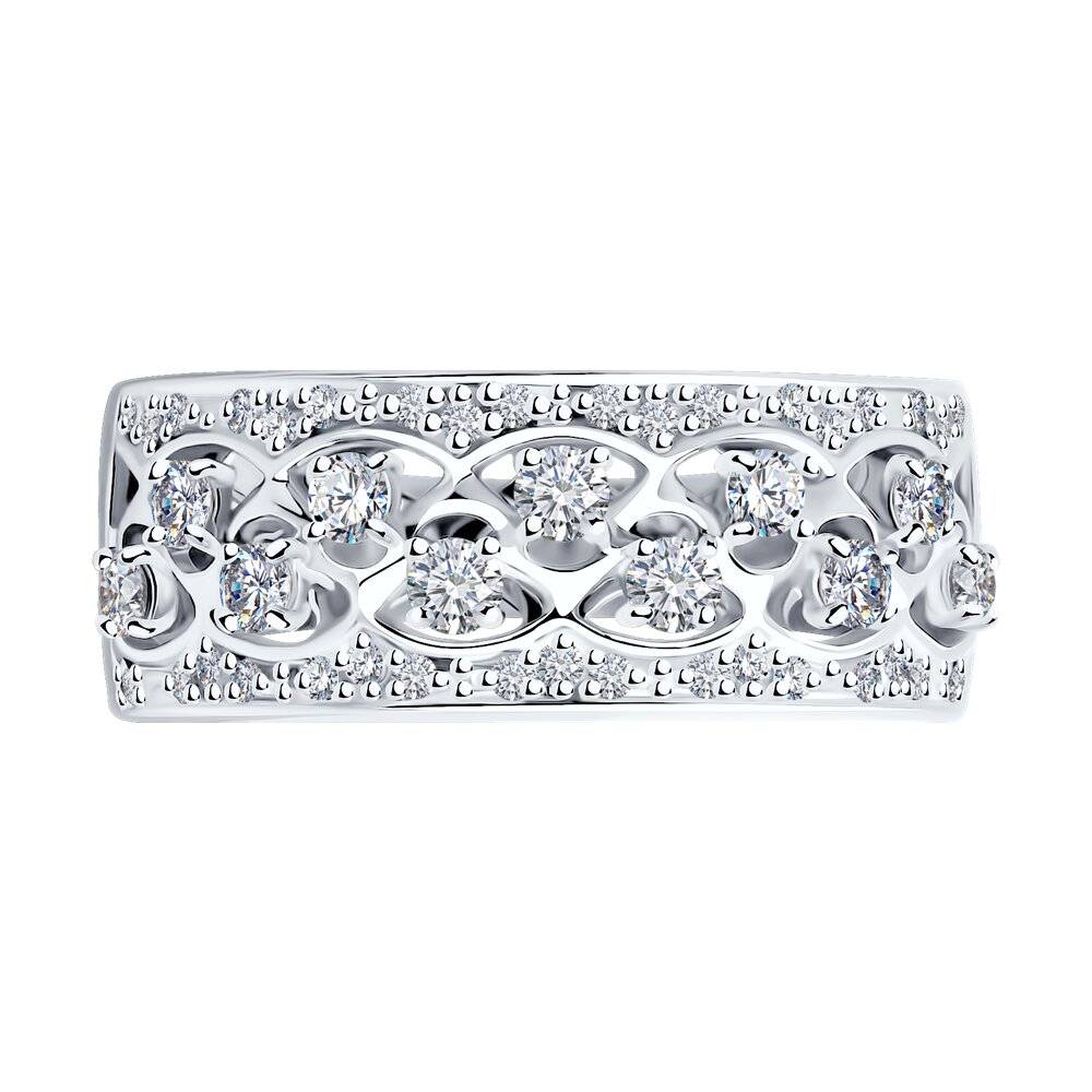 Кольцо из белого золота с бриллиантами (052783)